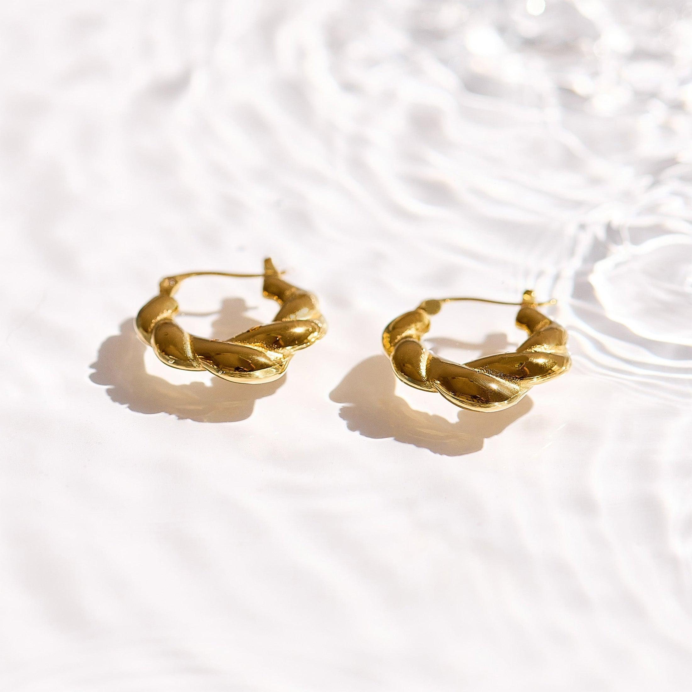Chunky Twisted Hoop Earrings