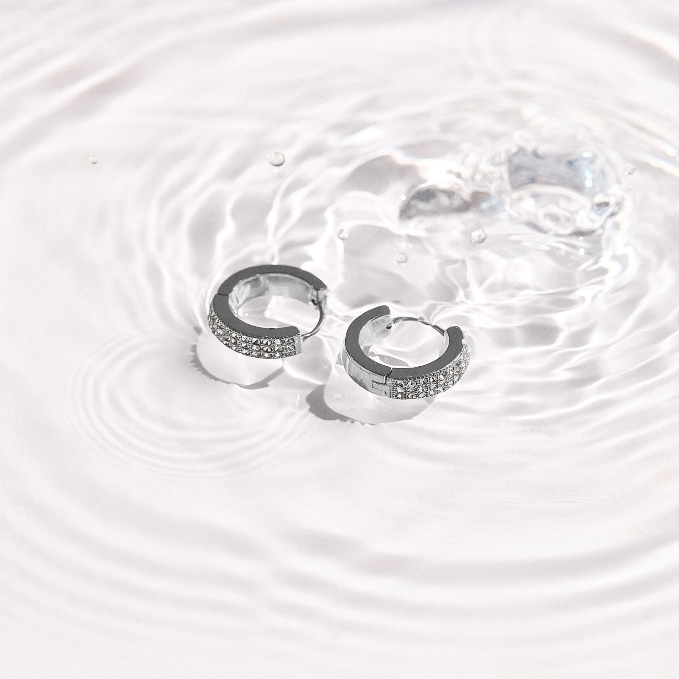 Pav¨¦ Crystal Huggie Hoop Earrings