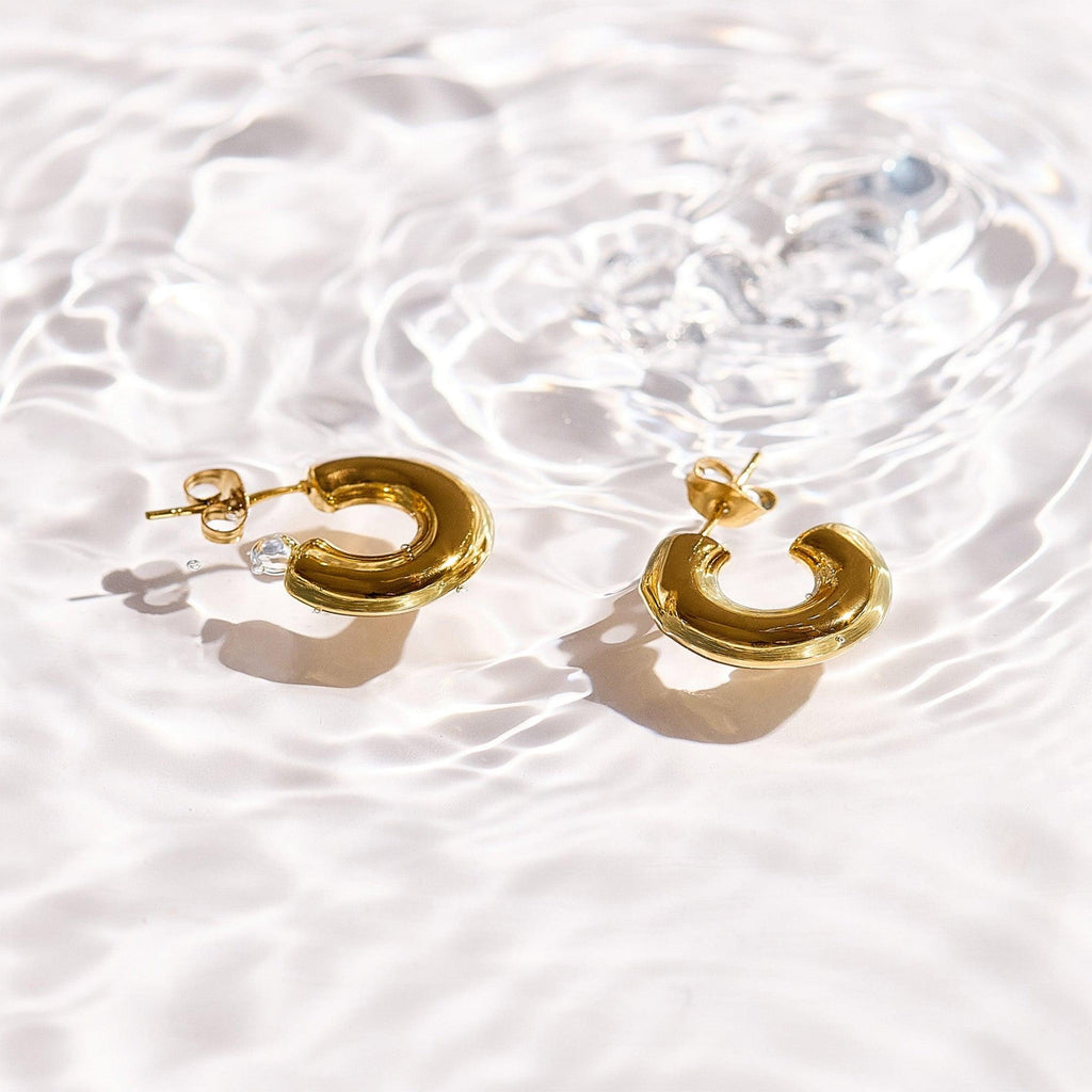 Chunky Curved Hoop Earrings