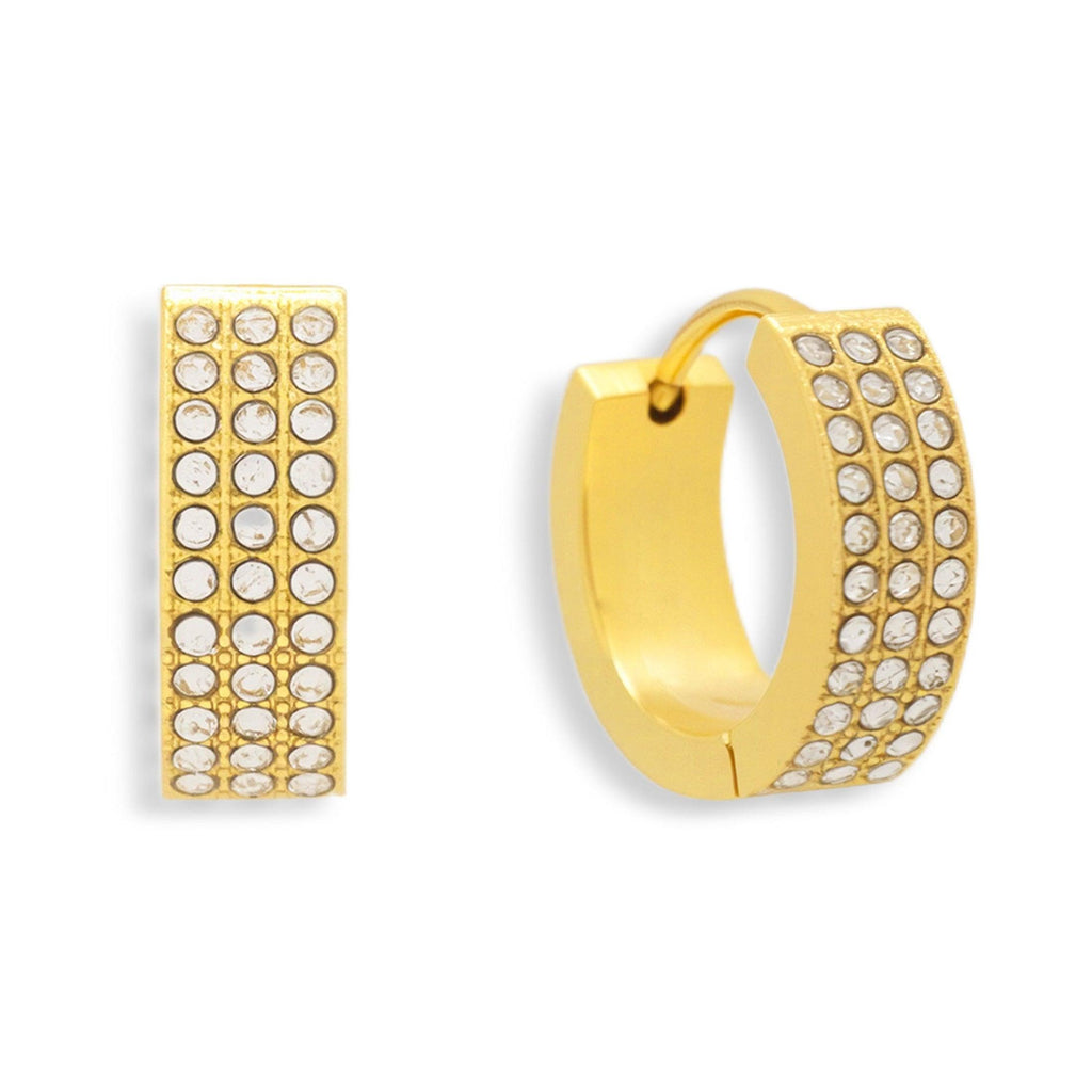 Pav¨¦ Crystal Huggie Hoop Earrings